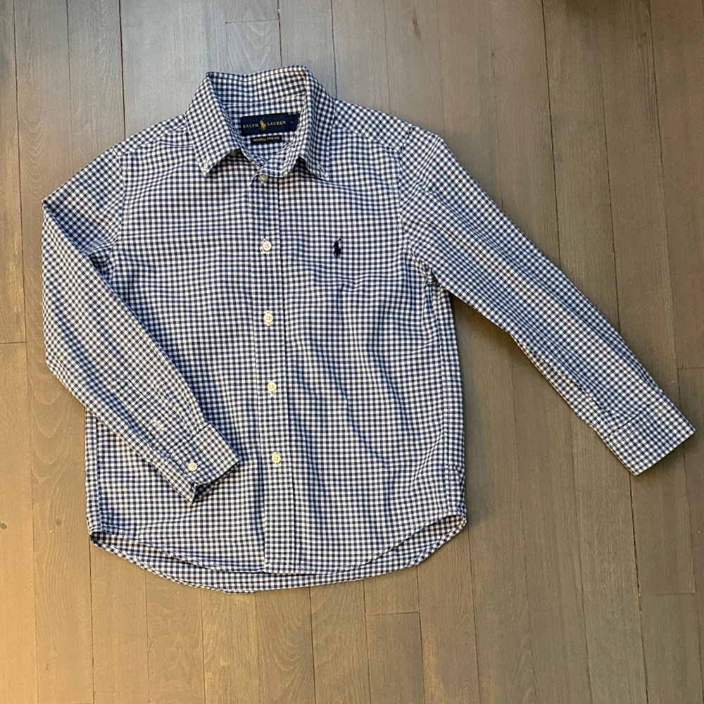 Kids (size 7) Blue Checkered Shirt
